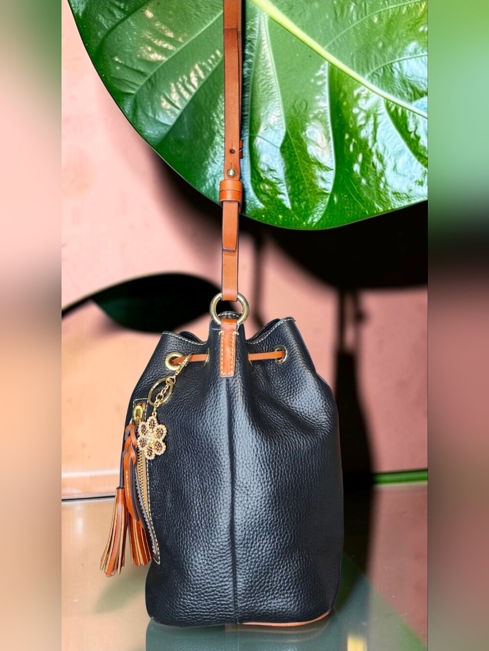 Dooney & Bourke Pebble Leather Cooper Drawstring Bag - Picture 7 of 15